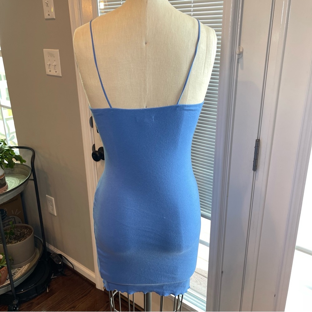 Blue Mini Dress Y2K Bodycon Ruched Strappy Wild Fable S - Picture 3 of 11